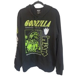 Godzilla Black Graphic Hoodie Mens BoxLunch Exclusive Kaiju Monster 2XL